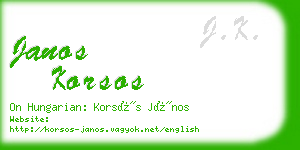 janos korsos business card